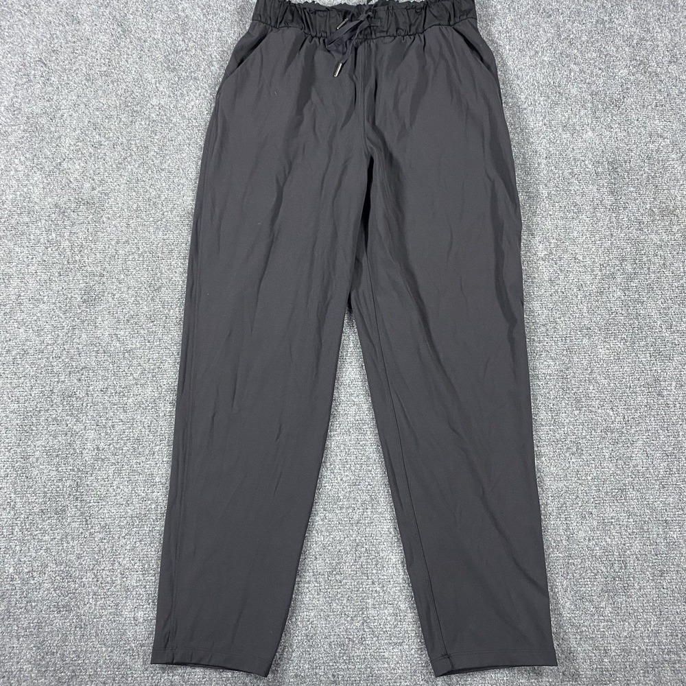 Lululemon Keep Moving Pant Womens 8 Black High Rise Drawstring Active Casual